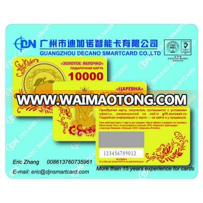 CMYK color priting paper Scratch off Card