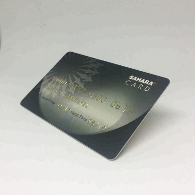 Plastic Golden membership card with name and embossing number