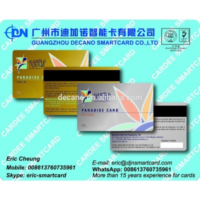 High quality Printing PVC Gold and Silver magnetic stripe membership card